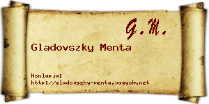 Gladovszky Menta névjegykártya